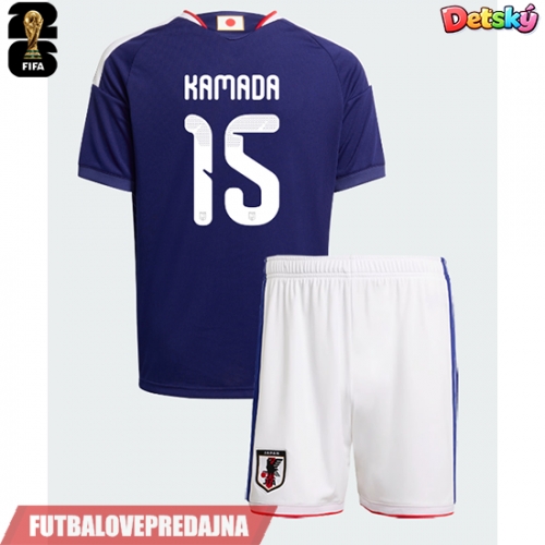 Lacne Dětský Futbalové dres Japonsko Daichi Kamada #15 MS 2026 Krátky Rukáv - Domáci (+ trenírky)